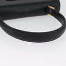 GIVENCHY Hand Bag Leather Black Gold Auth BSZ396-7