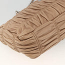 PRADA Schultertasche Kette Leder Beige Silber Original BSZ397-16