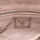 PRADA Schultertasche Kette Leder Beige Silber Original BSZ397-17