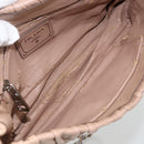 PRADA Schultertasche Kette Leder Beige Silber Original BSZ397-10
