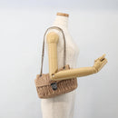 PRADA Schultertasche Kette Leder Beige Silber Original BSZ397-22