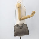 Stella MacCartney Chain Fabera Shoulder Bag Polyester Gray Silver Auth BSZ398-24