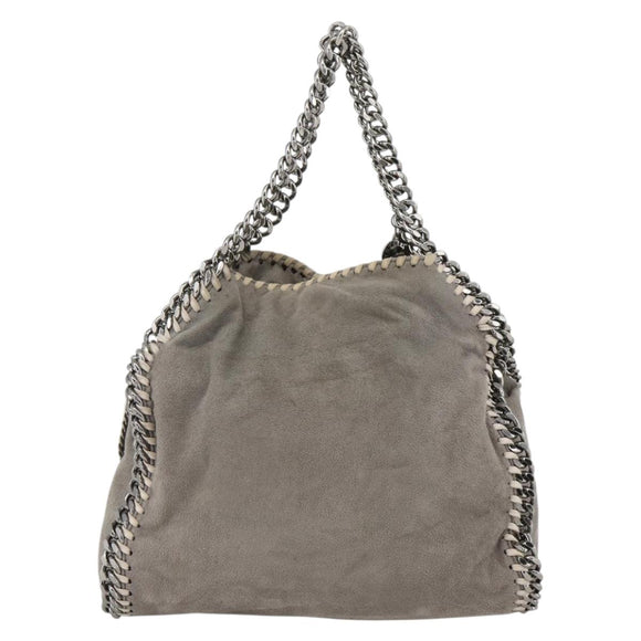 Stella MacCartney Chain Fabera Shoulder Bag Polyester Gray Silver Auth BSZ398