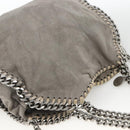 Stella MacCartney Chain Fabera Shoulder Bag Polyester Gray Silver Auth BSZ398-6