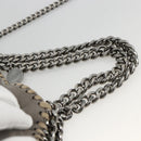Stella MacCartney Chain Fabera Shoulder Bag Polyester Gray Silver Auth BSZ398-8