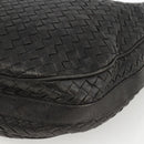 BOTTEGA VENETA INTRECCIATO Shoulder Bag Leather Black Gold Auth BSZ399-10