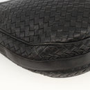 BOTTEGA VENETA INTRECCIATO Shoulder Bag Leather Black Gold Auth BSZ399-11