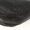 BOTTEGA VENETA INTRECCIATO Shoulder Bag Leather Black Gold Auth BSZ399-12