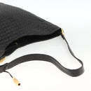 BOTTEGA VENETA INTRECCIATO Shoulder Bag Leather Black Gold Auth BSZ399-7