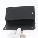 PRADA Pouch Safiano leather Black Silver Auth BSZ405-8