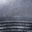 PRADA Pouch Safiano leather Black Silver Auth BSZ405-9