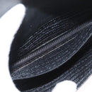 PRADA Pouch Safiano leather Black Silver Auth BSZ405-10