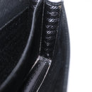 PRADA Pouch Safiano leather Black Silver Auth BSZ405-21