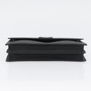 PRADA Pouch Safiano leather Black Silver Auth BSZ405-6