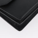 PRADA Pouch Safiano leather Black Silver Auth BSZ405-7