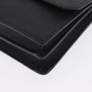 PRADA Pouch Safiano leather Black Silver Auth BSZ405-14