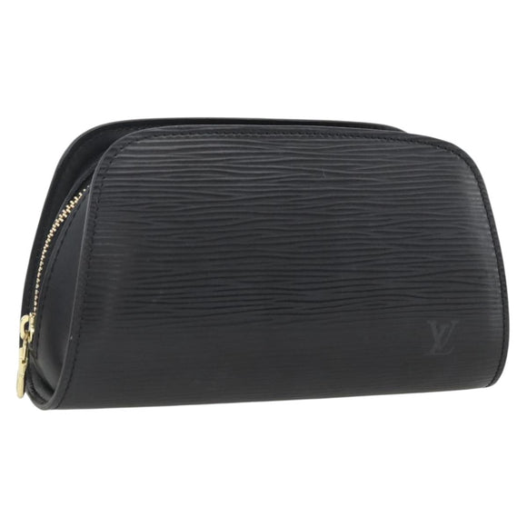 LOUIS VUITTON Epi Dauphine PM Pouch Black M48442 LV Auth BSZ408