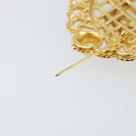 Christian Dior Brooch metal Gold Auth BSZ410V