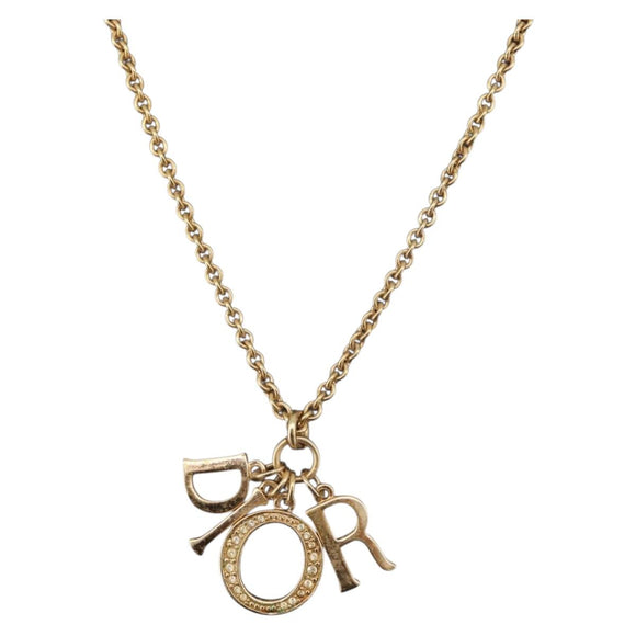 Christian Dior Necklace metal Gold Auth BSZ415