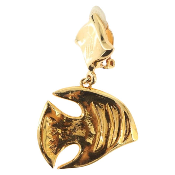 SAINT LAURENT Ohrring Ohrring Metall Gold Auth BSZ416V