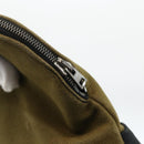 HERMES Fourre Tout Hand Bag Canvas Khaki Silver Auth BSZ425-14