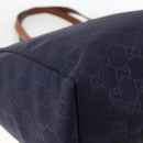 GUCCI GG Canvas Tote Bag Nylon Navy Gold 282439 Auth BSZ426-16