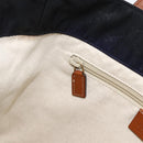 GUCCI GG Canvas Tote Bag Nylon Navy Gold 282439 Auth BSZ426-20