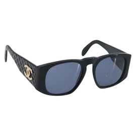 CHANEL Sunglasses plastic Black CC Auth BSZ432