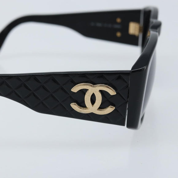 CHANEL Sunglasses plastic Black CC Auth BSZ432