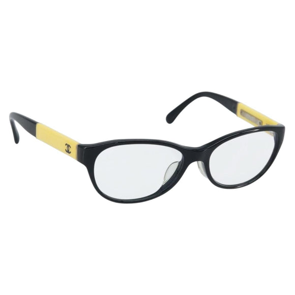 CHANEL Glasses plastic Black CC Auth BSZ433