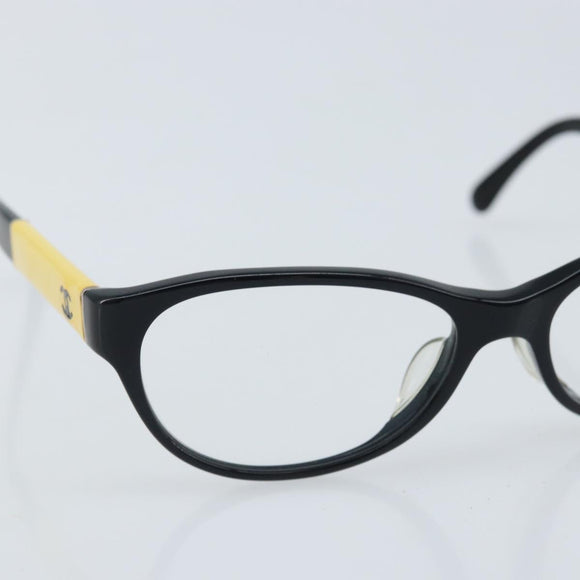 CHANEL Glasses plastic Black CC Auth BSZ433