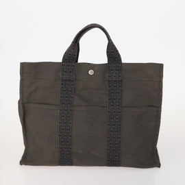 HERMES Tote Bag Canvas 4 Set Gray Black Brown Auth BSZ435 - 0