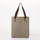 GUCCI GG Plus Supreme Web Sherry Line Tote Bag PVC 3 Set Beige Red Auth BSZ437-11