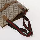 GUCCI GG Plus Supreme Web Sherry Line Tote Bag PVC 3 Set Beige Red Auth BSZ437-13