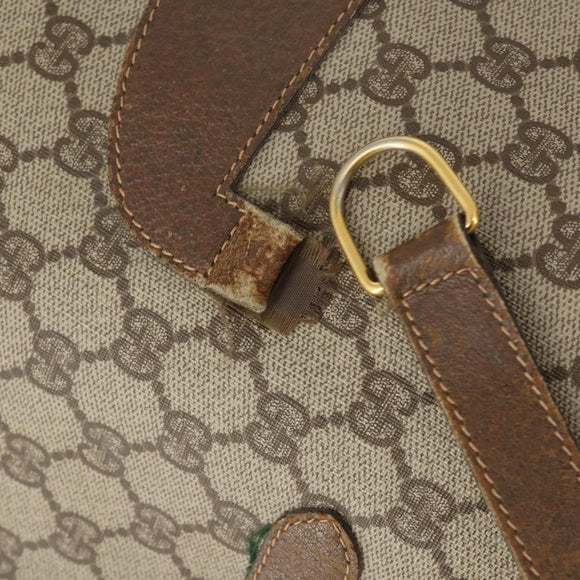 GUCCI GG Plus Supreme Web Sherry Line Tote Bag PVC 3 Set Beige Red Auth BSZ437