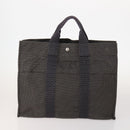 HERMES Tote Bag Canvas 4 Set Black Gray Bordeaux Auth BSZ440-2