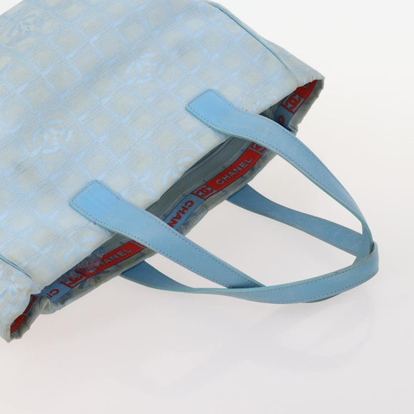 CHANEL New Travel line Tote Bag Nylon 4 Set Black Gray Light blue CC Auth BSZ442