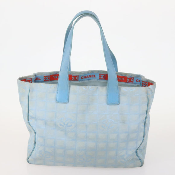 CHANEL New Travel line Tote Bag Nylon 4 Set Black Gray Light blue CC Auth BSZ442