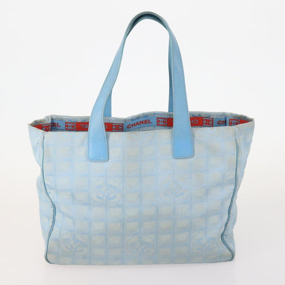 CHANEL New Travel line Tote Bag Nylon 4 Set Black Gray Light blue CC Auth BSZ442