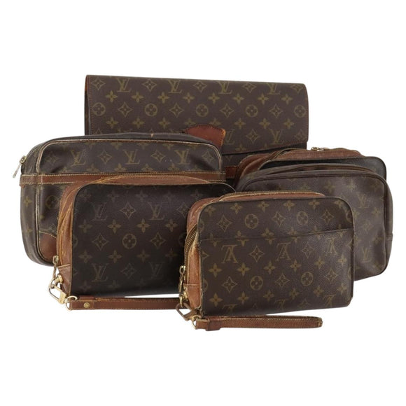 LOUIS VUITTON Monogram Clutch Bag 6 Set LV Auth BSZ444