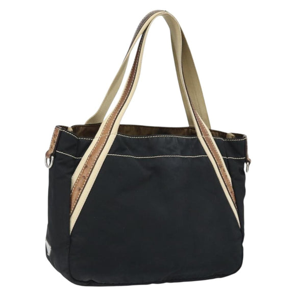PRADA Hand Bag Nylon Black Silver Auth BSZ447