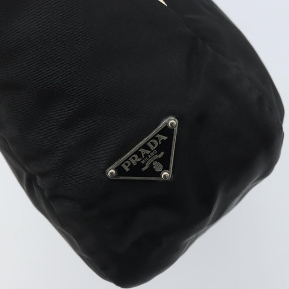 PRADA Hand Bag Nylon Black Silver Auth BSZ447