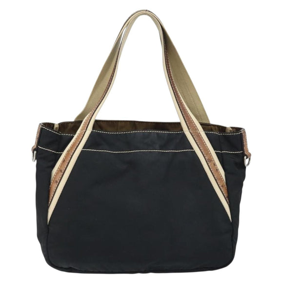PRADA Hand Bag Nylon Black Silver Auth BSZ447