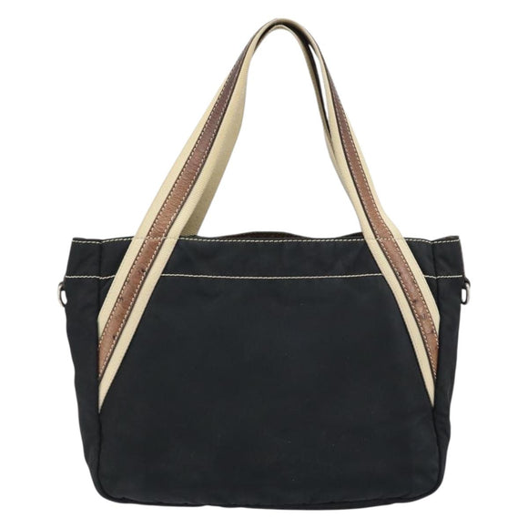 PRADA Hand Bag Nylon Black Silver Auth BSZ447