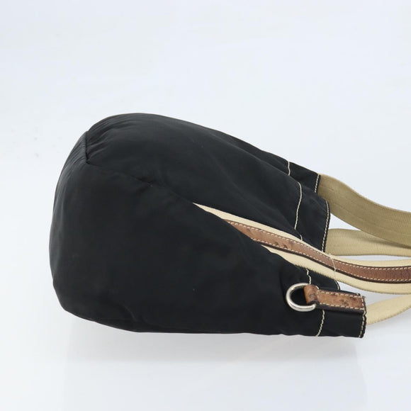 PRADA Hand Bag Nylon Black Silver Auth BSZ447