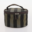 Fendi Chloe Pecan Canvas Hand Bag Leather 4 Set Black Brown Auth BSZ448-20
