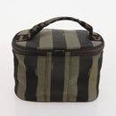 Fendi Chloe Pecan Canvas Hand Bag Leather 4 Set Black Brown Auth BSZ448-21