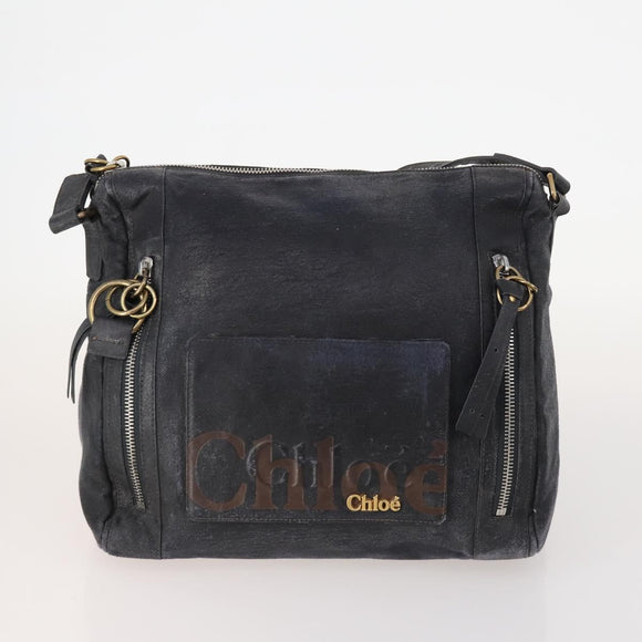 Fendi Chloe Pecan Canvas Hand Bag Leather 4 Set Black Brown Auth BSZ448