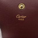 CARTIER Must Line Coin Purse Leather Bordeaux Gold Auth BSZ452A-13