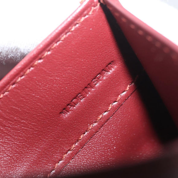 CARTIER Must Line Coin Purse Leather Bordeaux Gold Auth BSZ452A